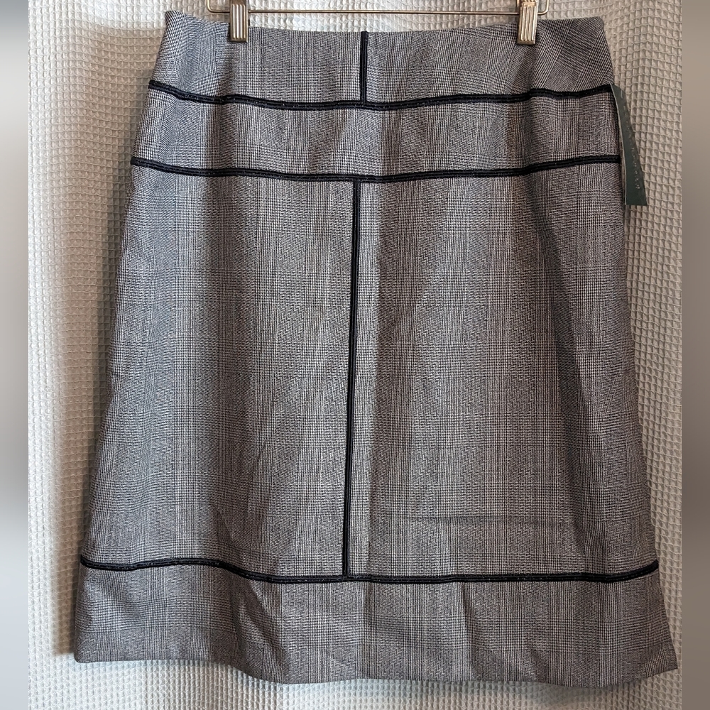 NWT VINTAGE Harvé Benard 100% Wool Plaid Skirt Size 14